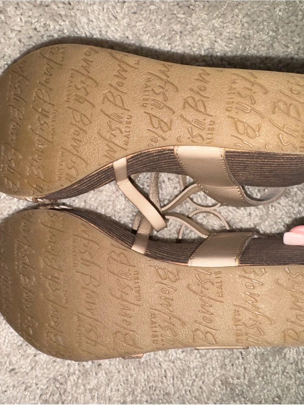 Braided Strappy Wedge Sandals - Nude